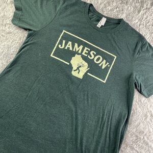 Jameson Irish Whiskey Shirt Mens Medium Green Ivory Wisconsin Promo Whisky Booze